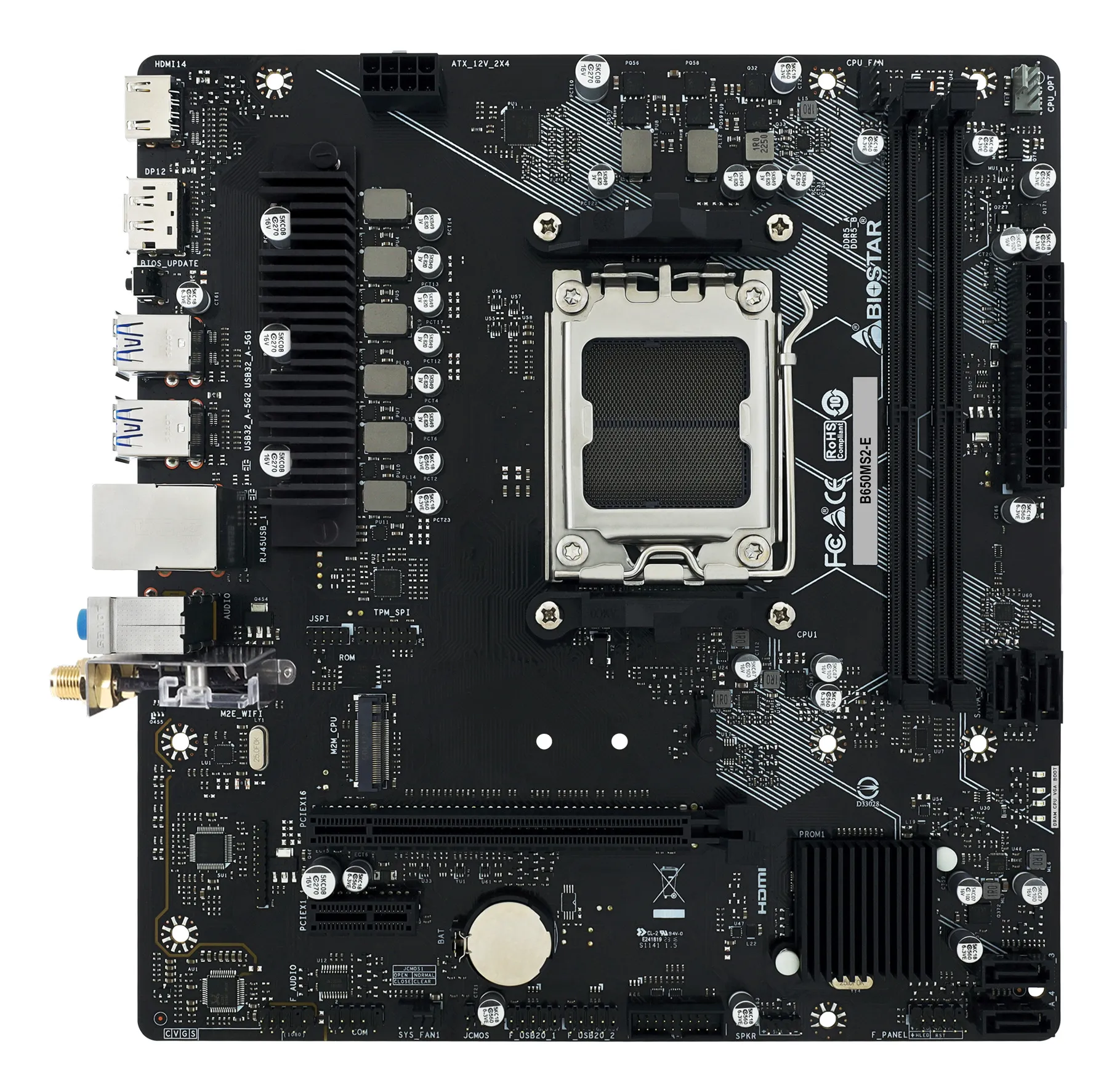 Biostar B650MS2-E DDR5 AM5 mATX moderkort