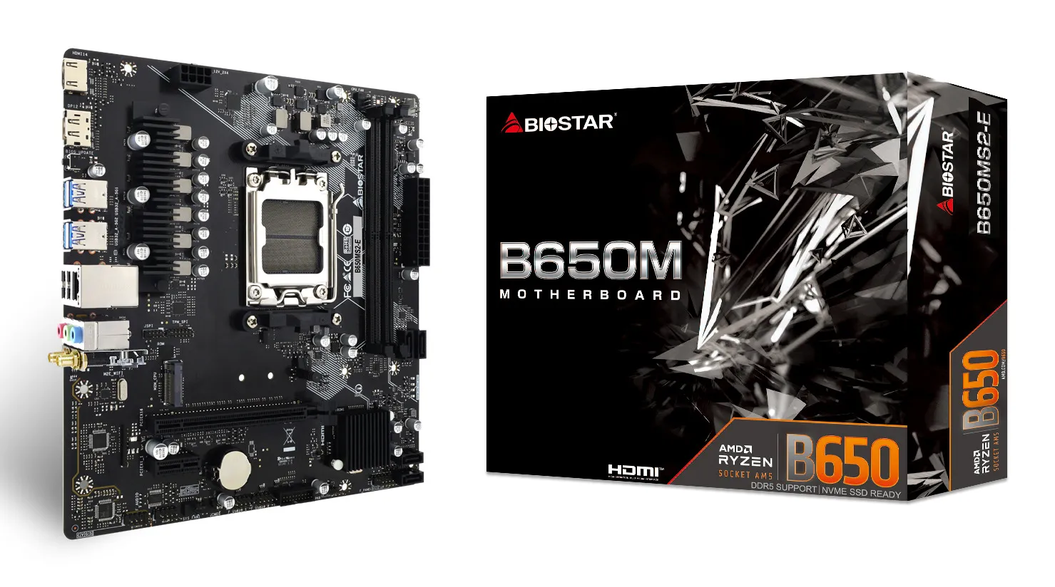 Biostar B650MS2-E DDR5 AM5 mATX moderkort
