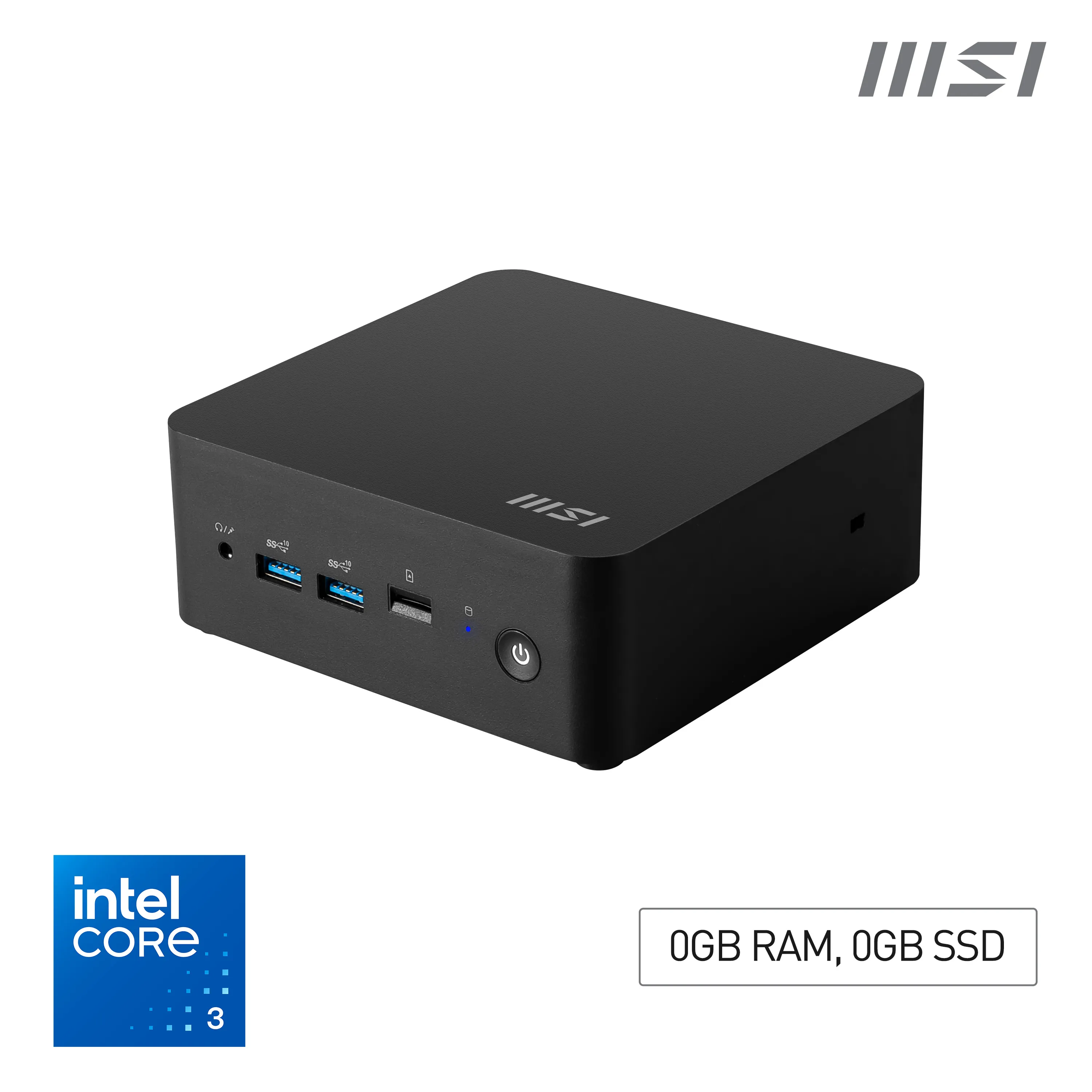 MSI CUBI NUC 1MG-014BEU Core 3 100U Mini PC Barebone, Black
