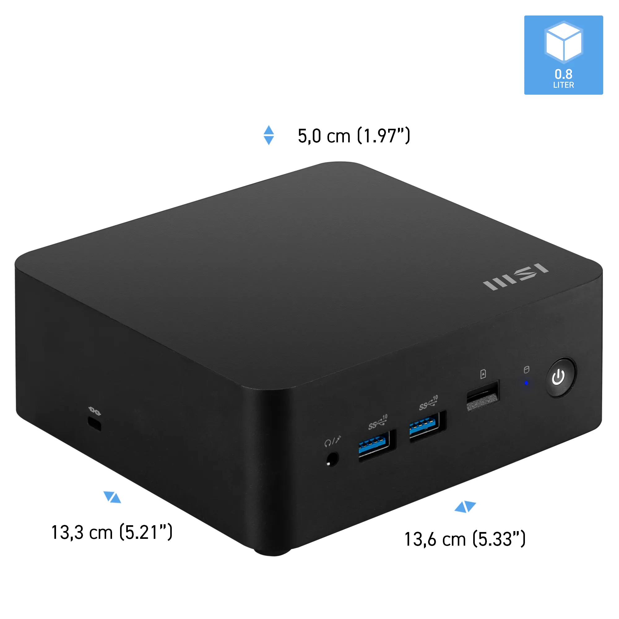 MSI CUBI NUC 1MG-014BEU Core 3 100U Mini PC Barebone, Black
