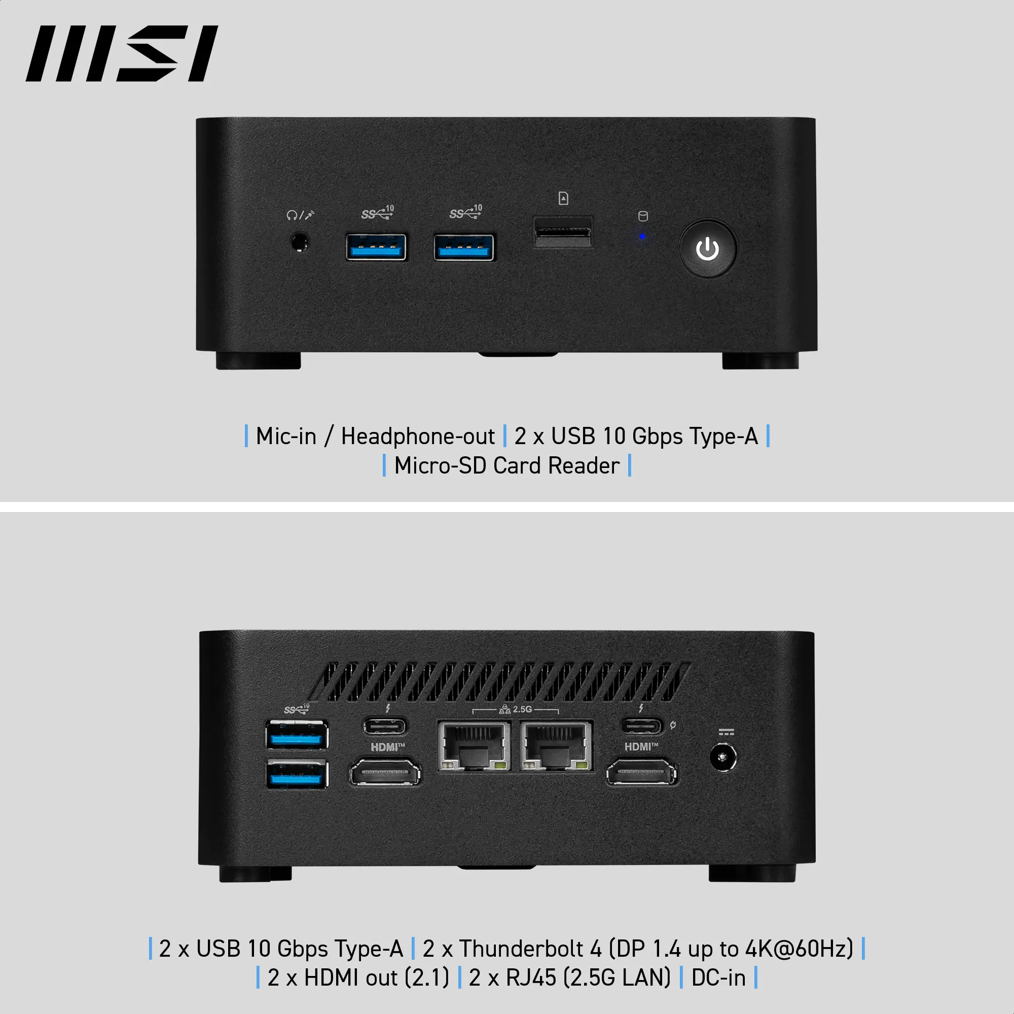 MSI CUBI NUC 1MG-014BEU Core 3 100U Mini PC Barebone, Black