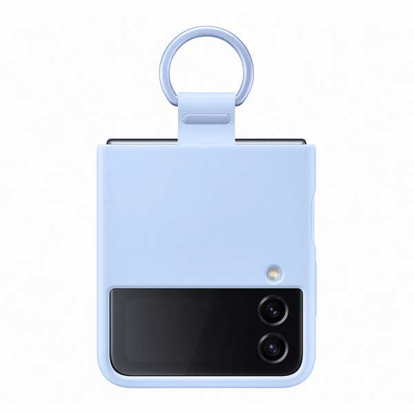 Samsung Silicone Cover with Ring, Galaxy Z Flip4 -suojakuori, Sininen