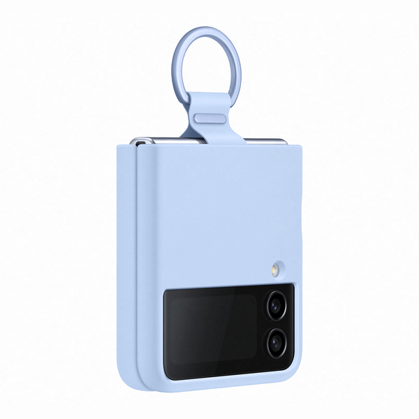 Samsung Silicone Cover with Ring, Galaxy Z Flip4 -suojakuori, Sininen