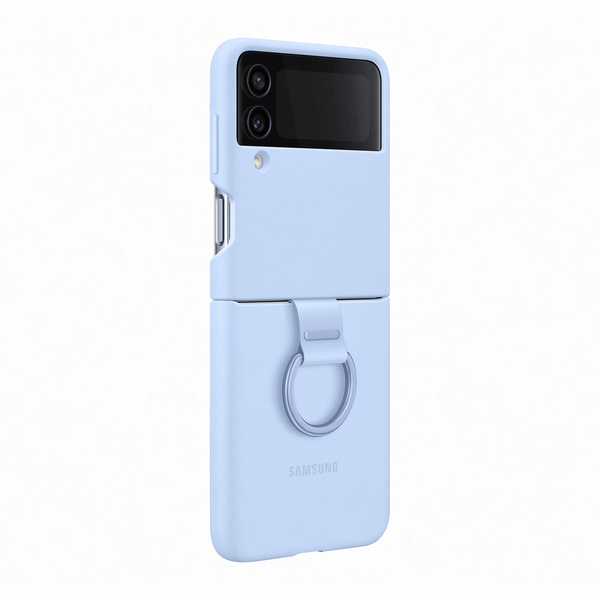 Samsung Silicone Cover with Ring, Galaxy Z Flip4 -suojakuori, Sininen