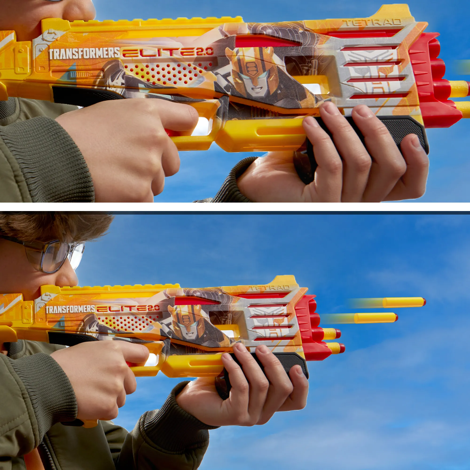 Hasbro Nerf Transformers Bumblebee Blaster, dart blaster (blue-grey/orange)