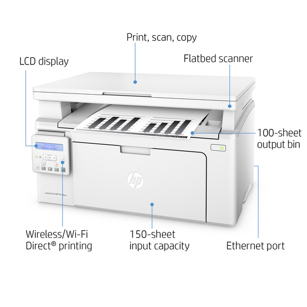 HP LaserJet Pro M130nw LAN/Wi-Fi, A4 - monomonolaserskrivare