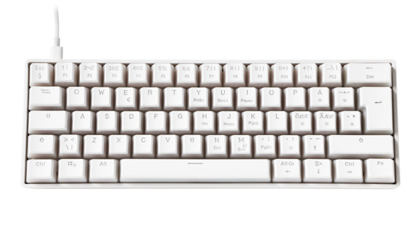 Deltaco Gaming White Line WK90. 60%, Hot-Swap, Double-Shot PBT Pudding Keycaps - gaming keyboard, white