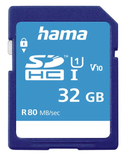 Hama 32 Gt SDHC UHS-I Class 10 U1 V10 -muistikortti, sininen