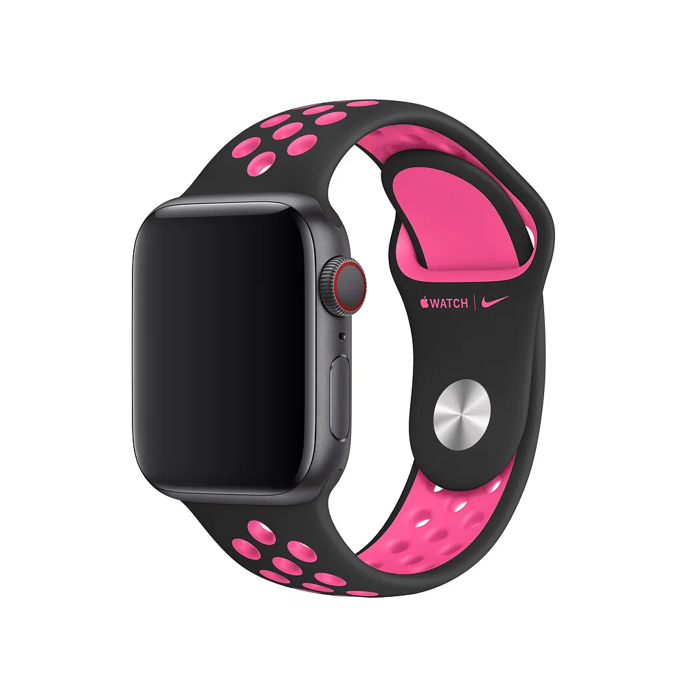 Apple Watch 40mm Nike Sport Band, Black/Pink Blast