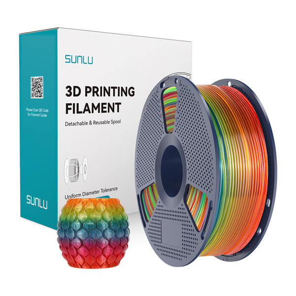 SUNLU PLA 1.75 mm, 1 kg 3D-skrivarfilament, Transparent Rainbow