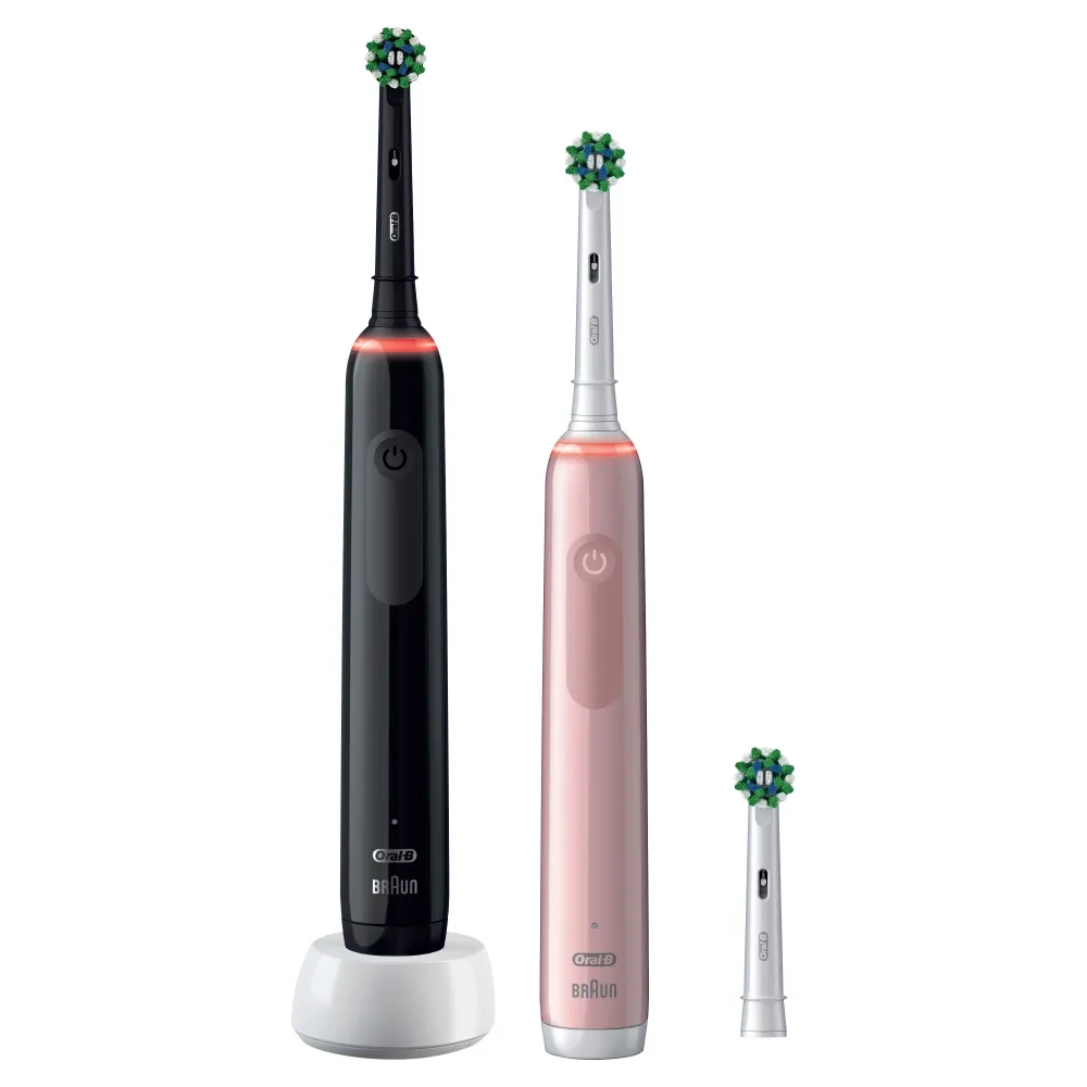 Oral-B Pro3 3900N Duo - electric toothbrush, 2 pcs, black / pink