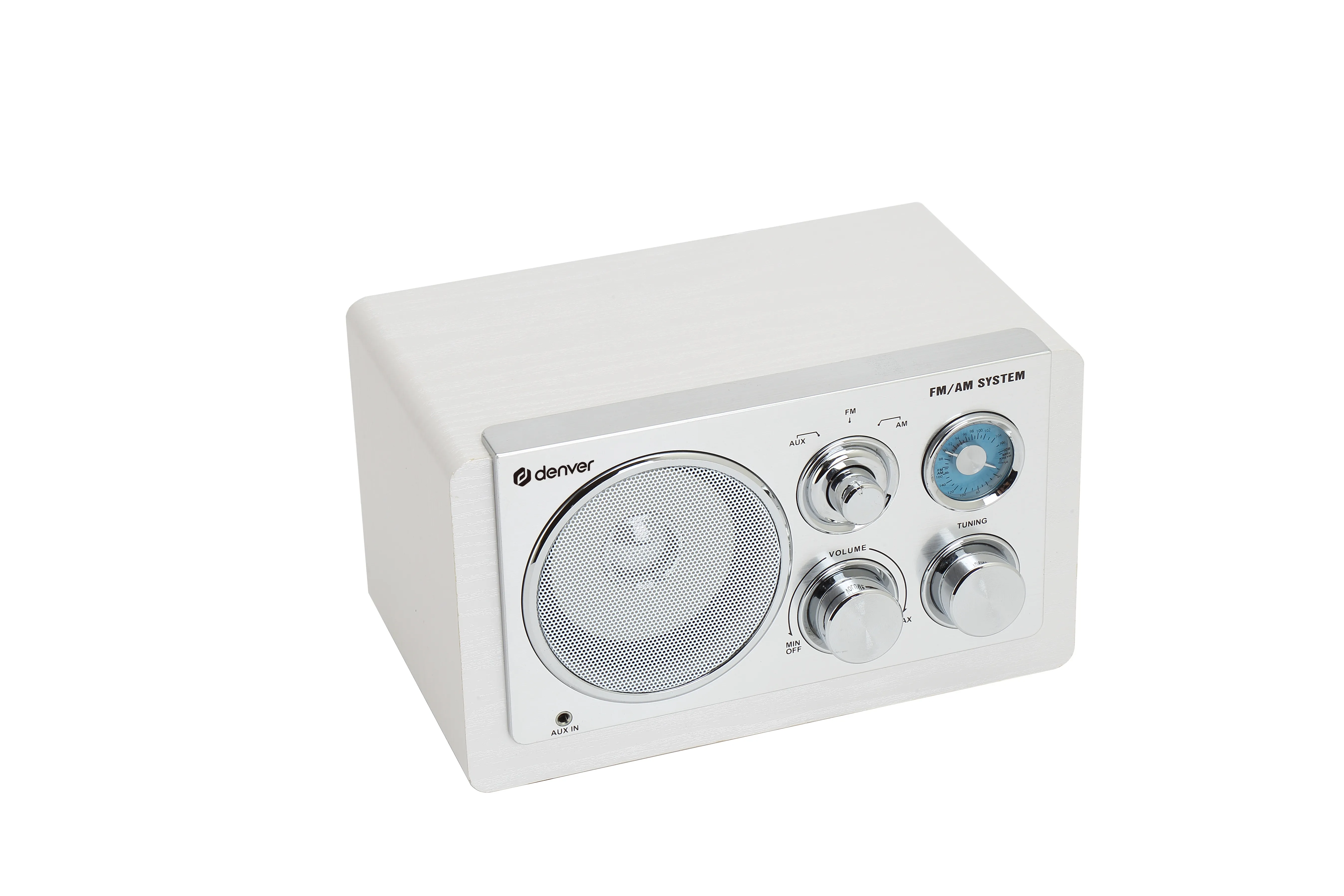 Denver TR-63W b&auml;rbar analog AM/FM-radio, vit