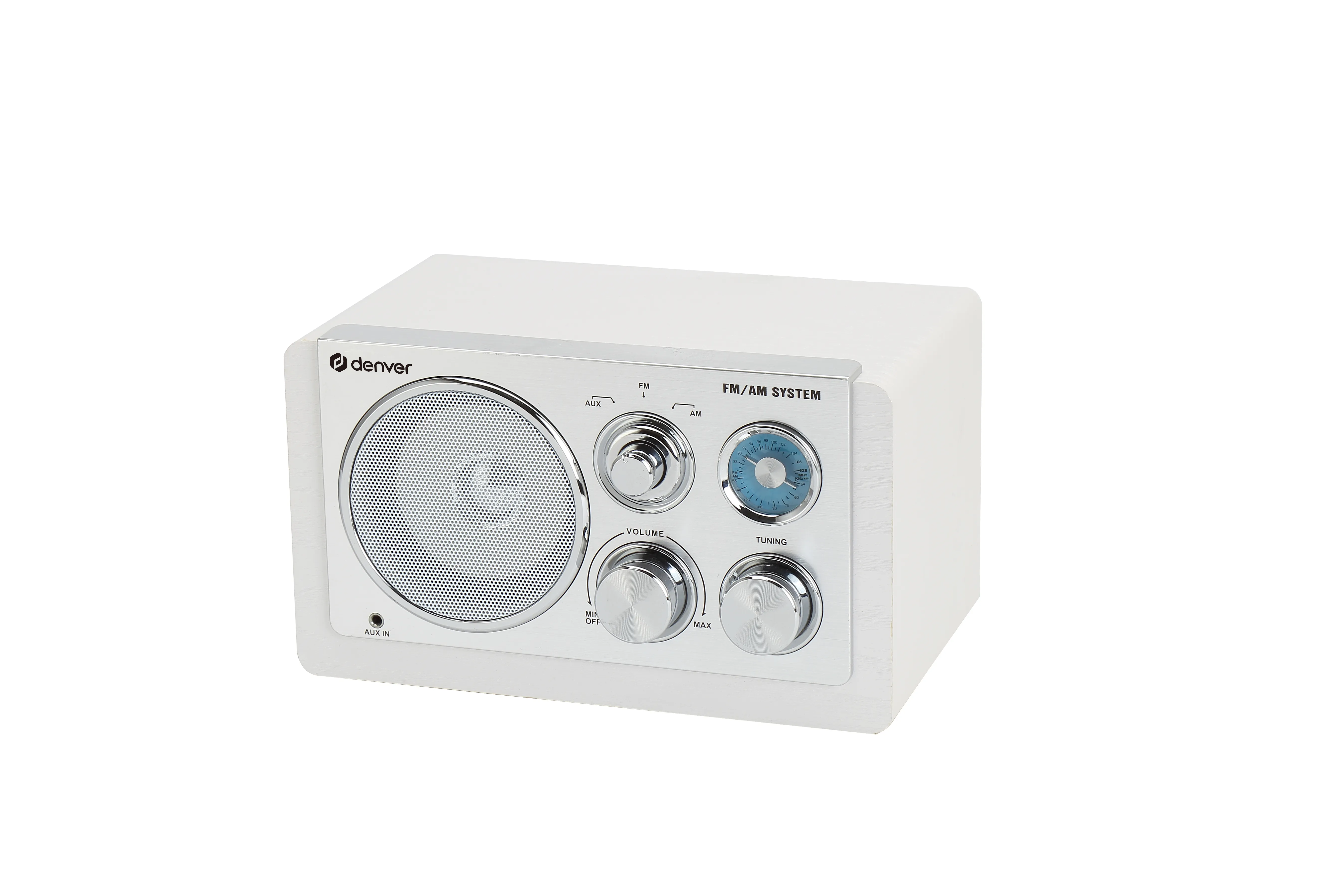 Denver TR-63W b&auml;rbar analog AM/FM-radio, vit