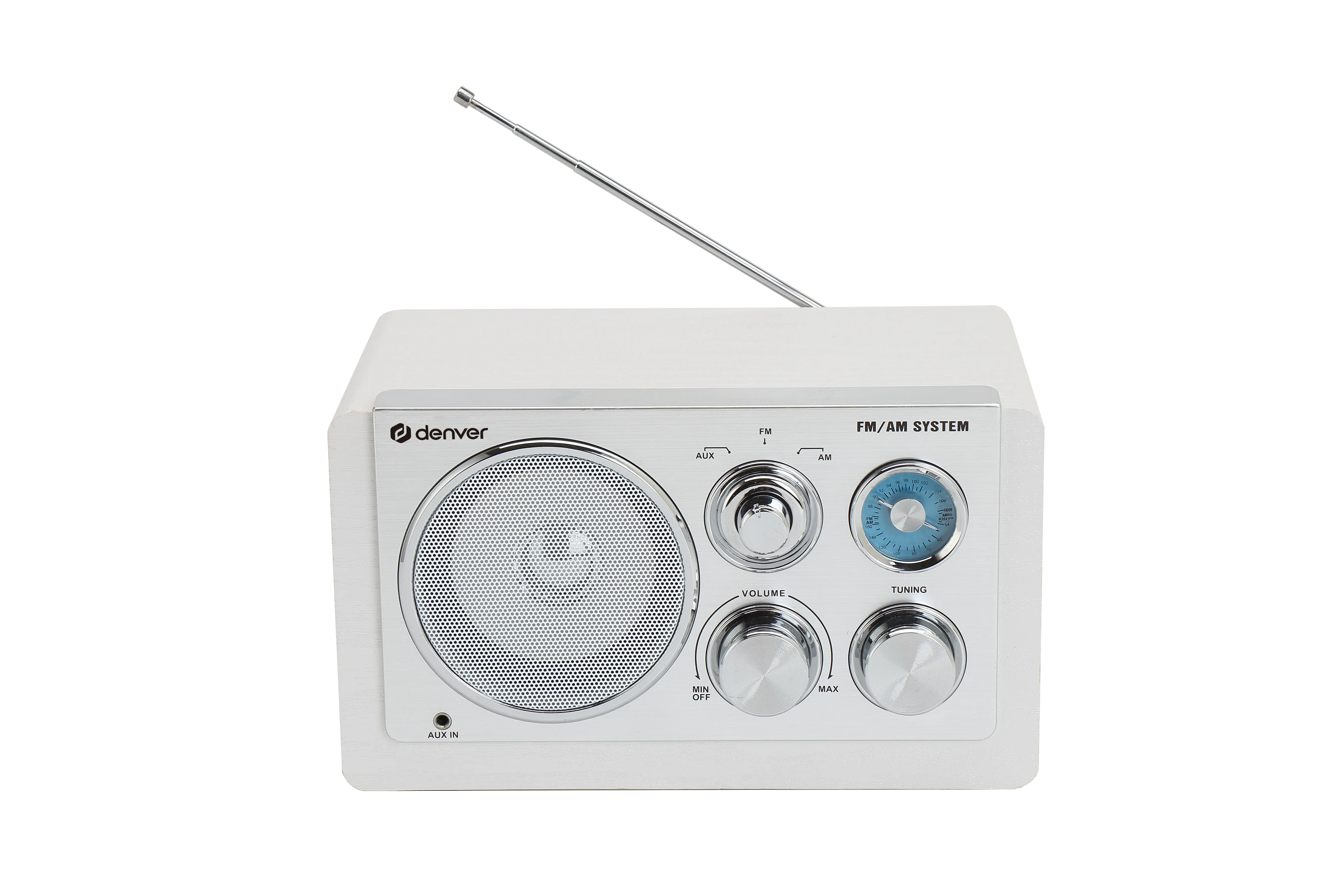 Denver TR-63W Portable AM/FM Analogue Radio, White