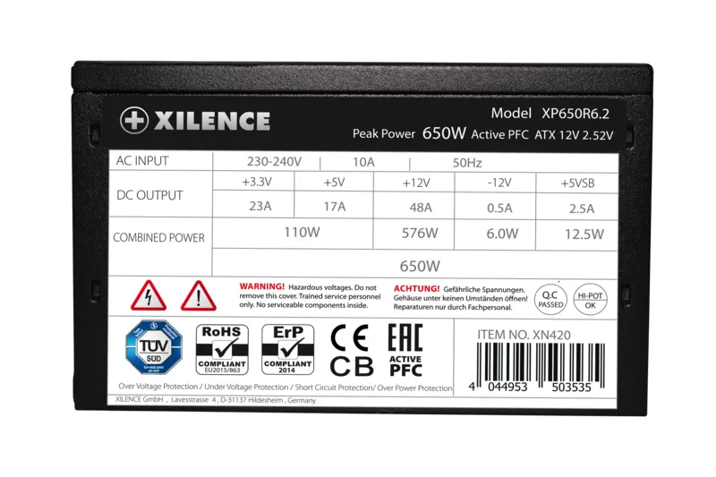 Xilence Performance C+ Series XP650R6.2 650W - nätaggregat, 80 Plus White