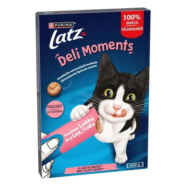 Purina Felix Deli Moments Salmon Liquid Snacks, Wet food for cats, Adult, Senior, Low calorie, No added sugar, 4 x 10g