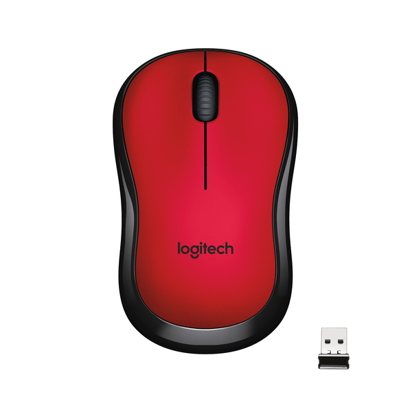 Logitech M220 Silent - wireless mouse, red