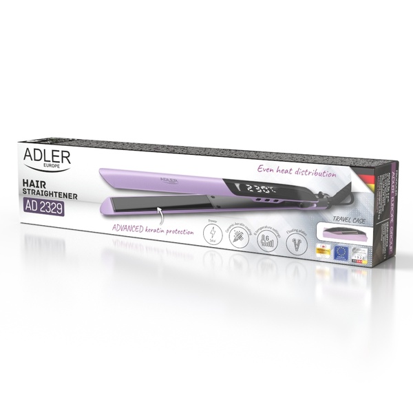 ADLER AD 2329 130-230&deg;C Hair Straightener, Rose