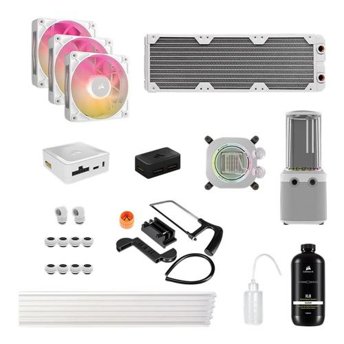 CORSAIR Hydro X iCUE LINK XH505i RX 360 RGB Custom Liquid Cooling Kit - White