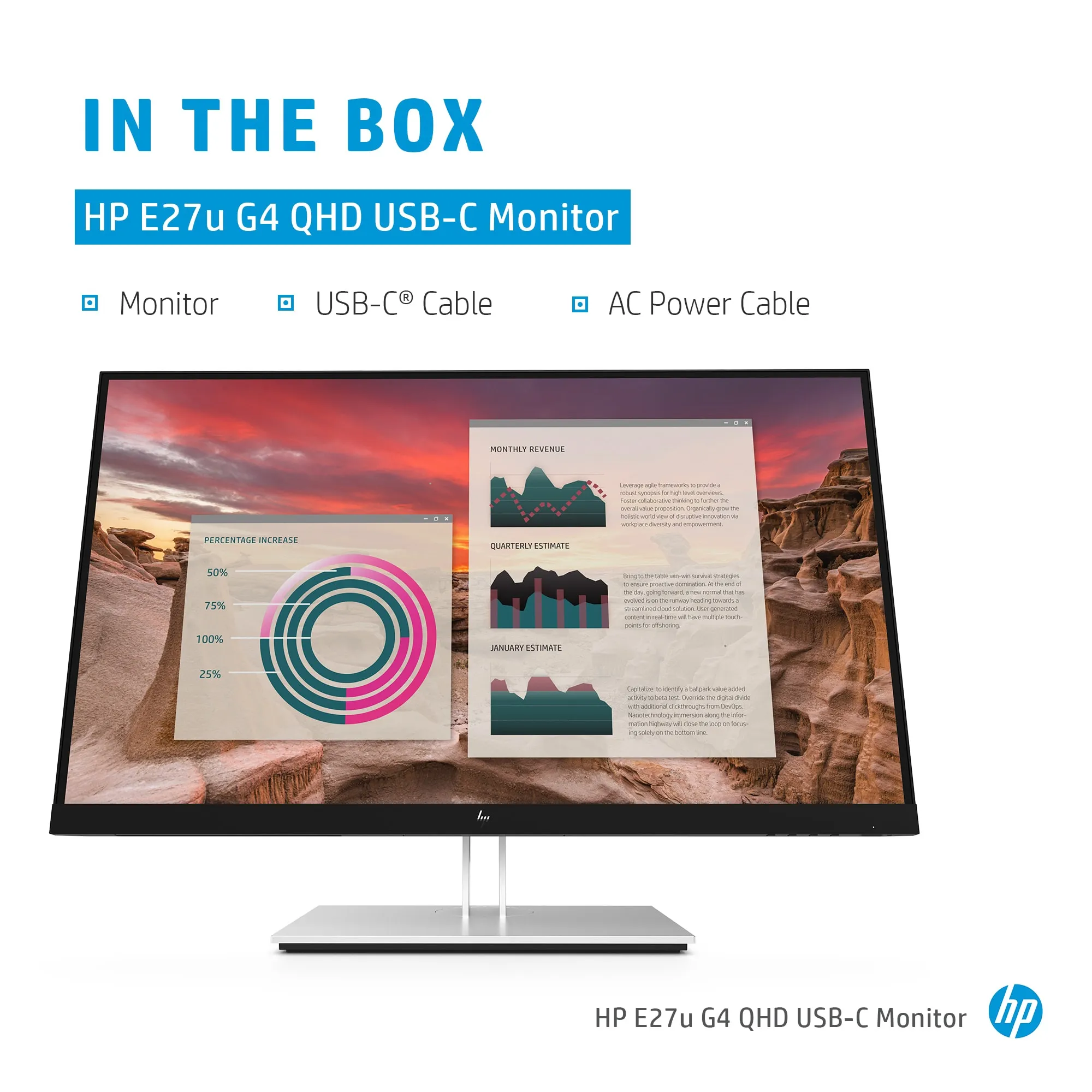 HP 24" E24u G4, Full HD, USB-C, IPS - monitor HP 24" E24u G4, Full HD, USB-C, IPS - monitor