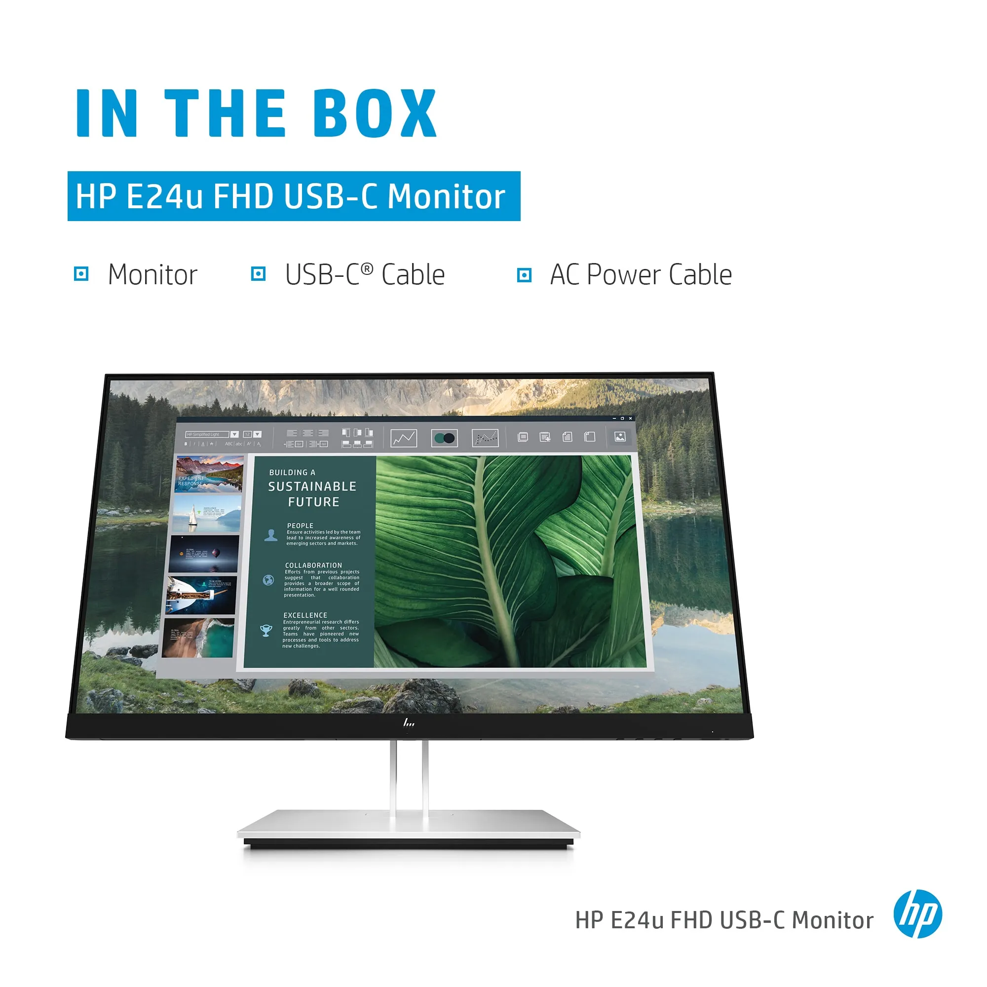 HP 24" E24u G4, Full HD, USB-C, IPS - monitor HP 24" E24u G4, Full HD, USB-C, IPS - monitor