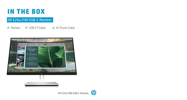HP 24" E24u G4, Full HD, USB-C, IPS - monitor HP 24" E24u G4, Full HD, USB-C, IPS - monitor