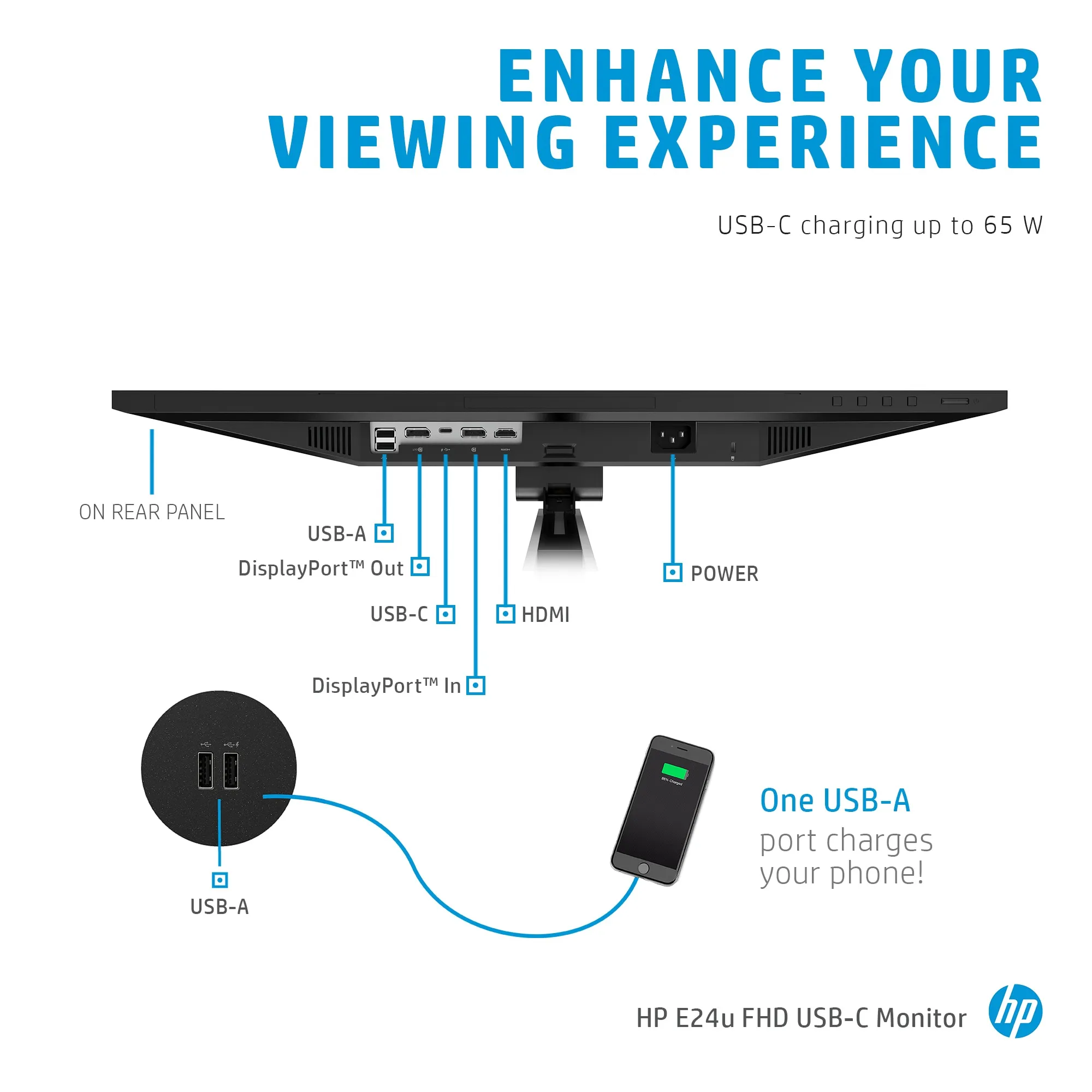 HP 24" E24u G4, Full HD, USB-C, IPS - monitor HP 24" E24u G4, Full HD, USB-C, IPS - monitor