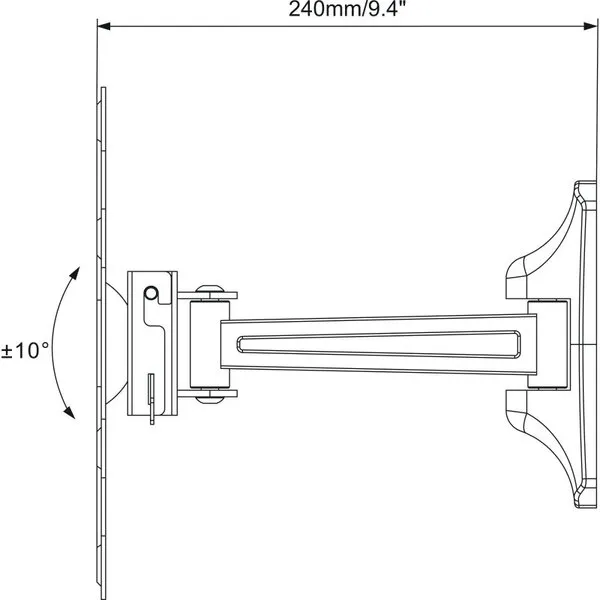 Mount Massive MNT 104 Sein&auml;teline Turn 120&deg;, 19-37"