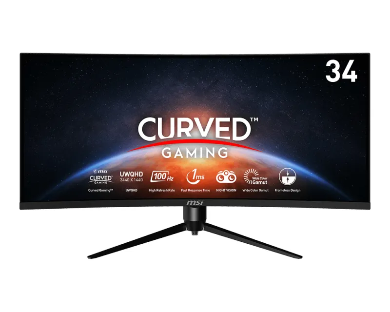 MSI 34" Optix MAG342CQPVDE UWQHD, VA - curved gaming monitor