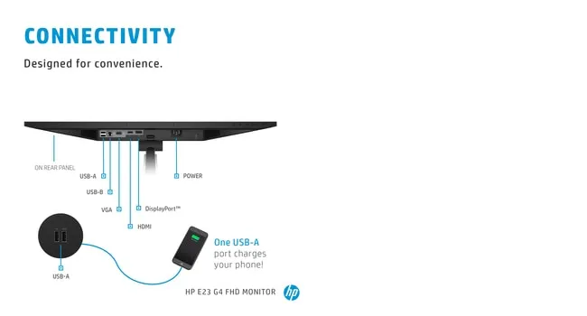 HP 23" E23 G4, Full HD, IPS - monitor