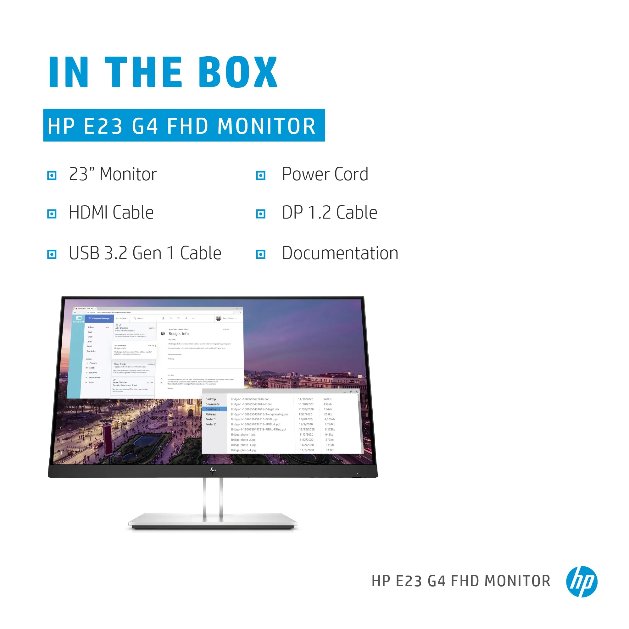 HP 23" E23 G4, Full HD, IPS - monitor
