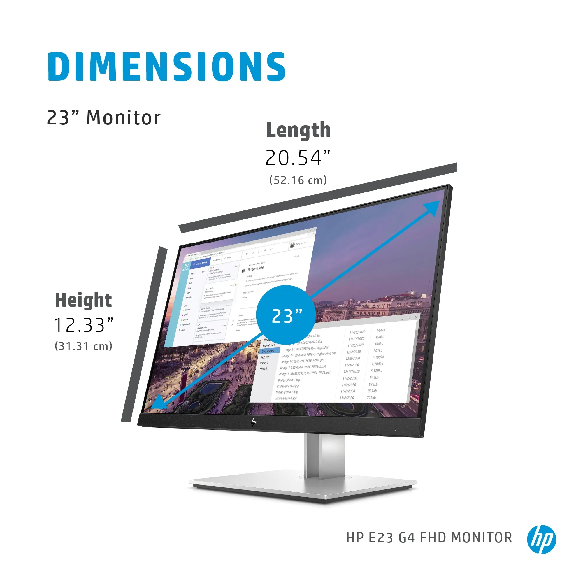 HP 23" E23 G4, Full HD, IPS - monitor