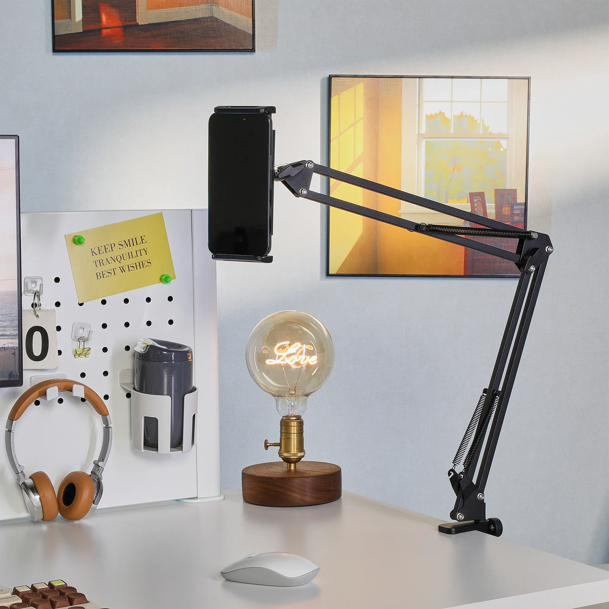 Clamp Extension lazy holder for phone and tablet black