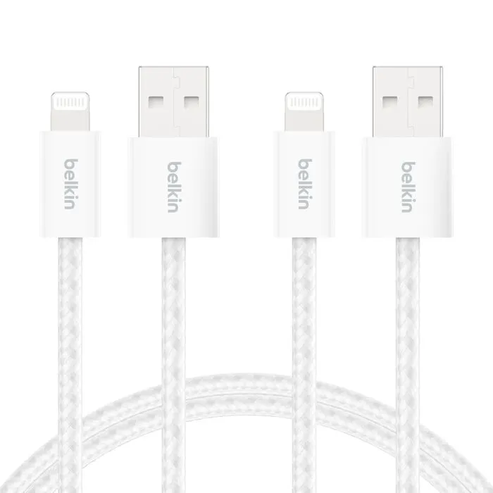 Belkin USB-A to Lightning cable, 1.5 m, White, 2 pcs