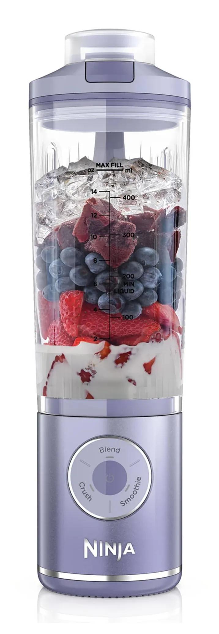 Ninja Blast Max BC251EULD 570ml Portable Blender, Lavender, Clear
