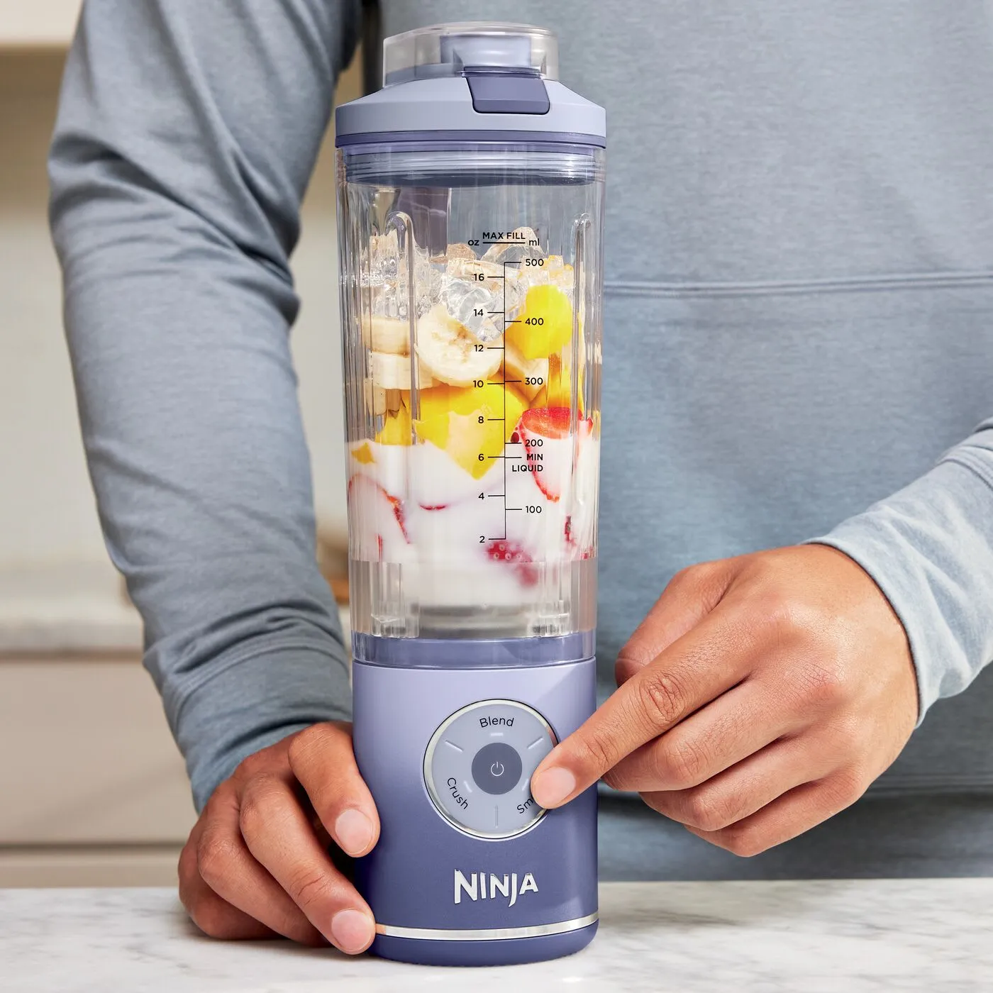 Ninja Blast Max BC251EULD 570ml Portable Blender, Lavender, Clear