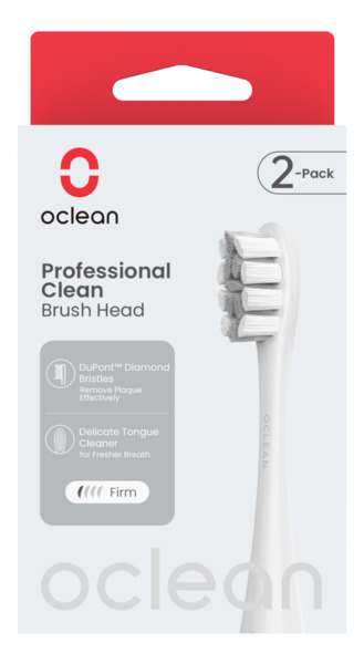 Oclean Professional Clean -brush head, 2 pcs, gray Oclean Professional Clean -brush head, 2 pcs, gray