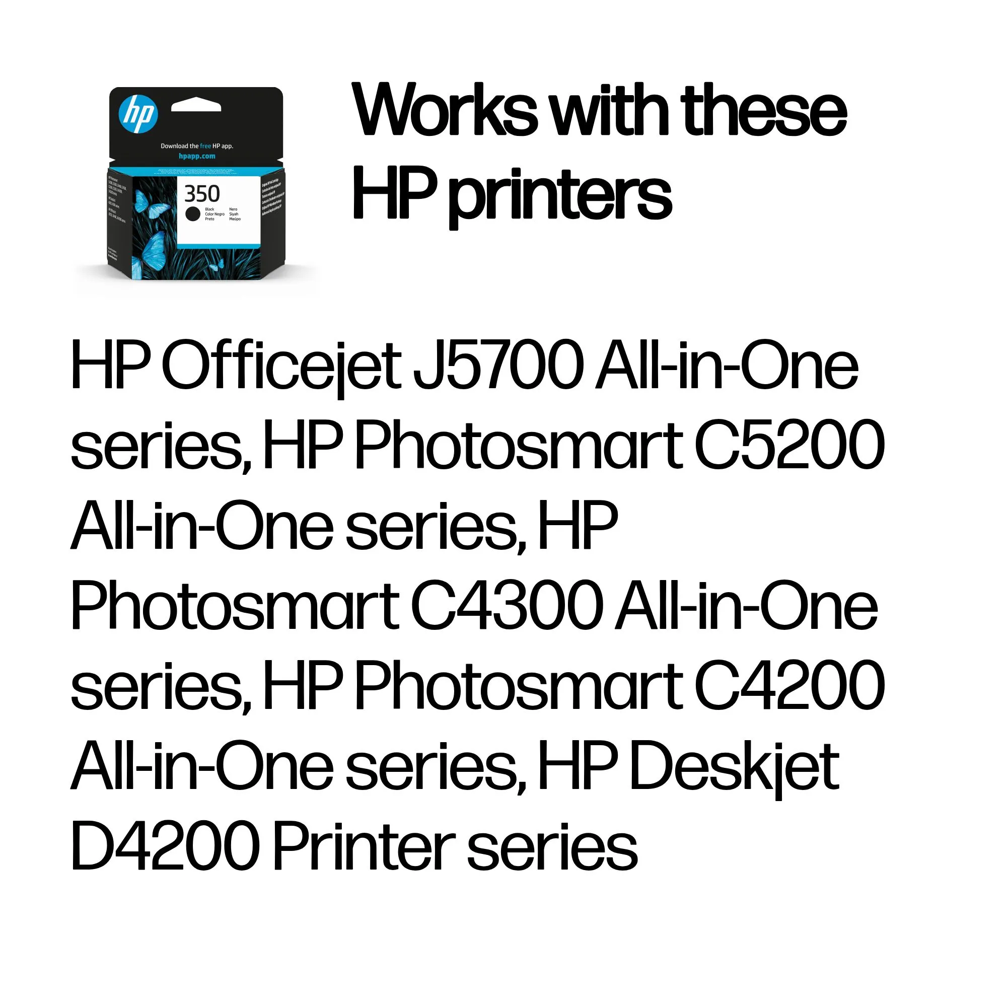 HP 350 ink cartridge, 4.5 ml, Black