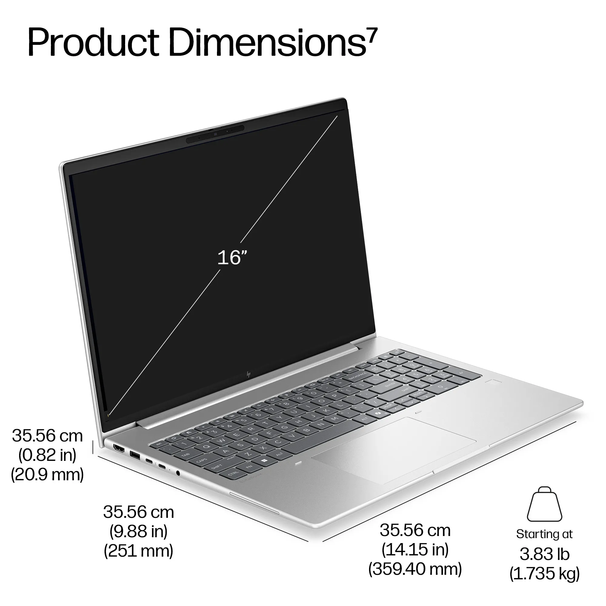 HP EliteBook 6 G2i 16.0" Ultra 7 355, 32GB, 512GB, Win 11 - Notebook, Pike Silver