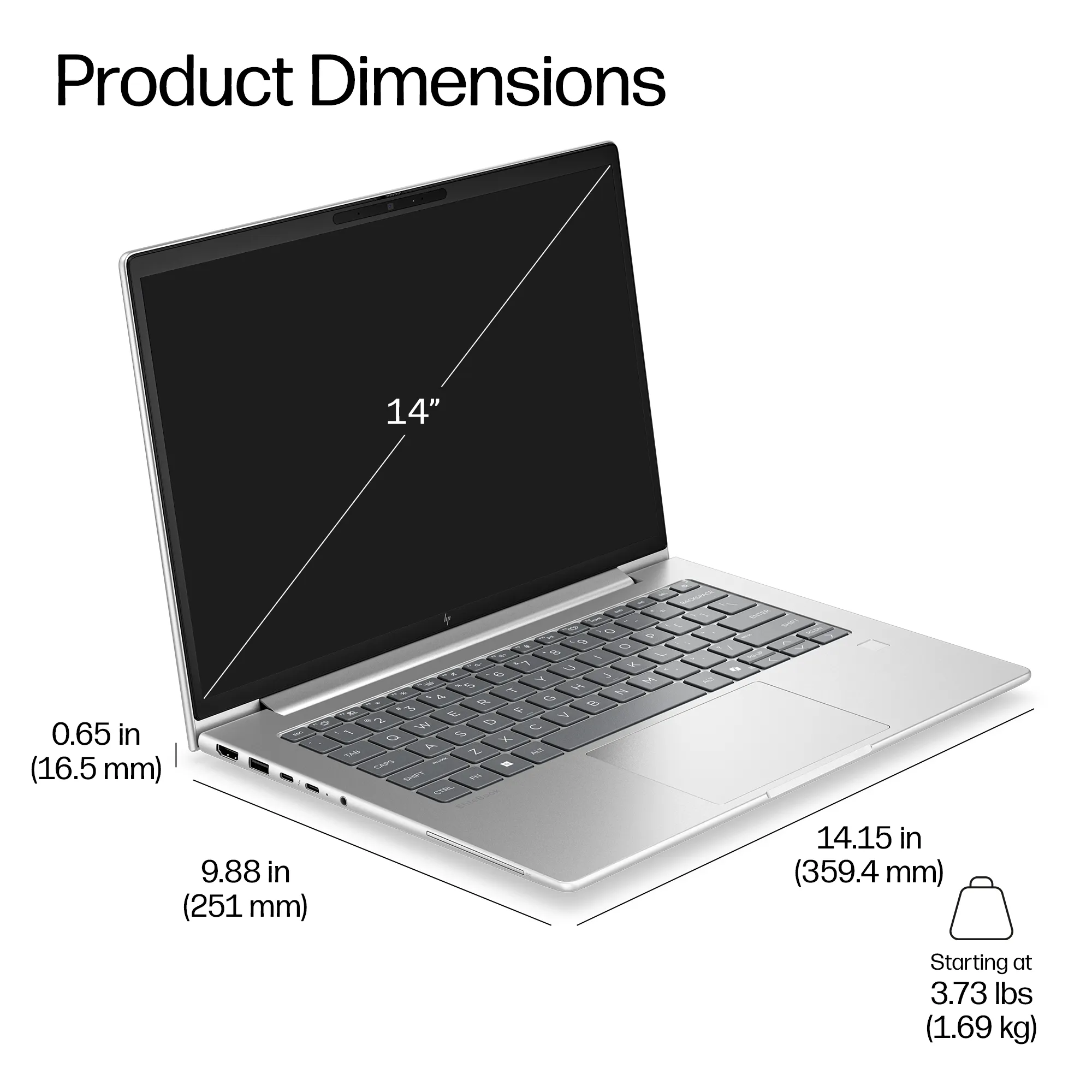 HP EliteBook 6 G2i 14" i5-1335U, 16GB, 512GB, Intel Iris Xe, Win 11 Pro - Notebook, Silver