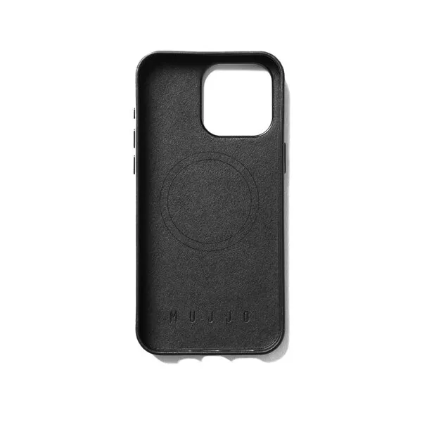 Mujjo Full Leather, iPhone 15 Pro Max - Wallet Case, Black