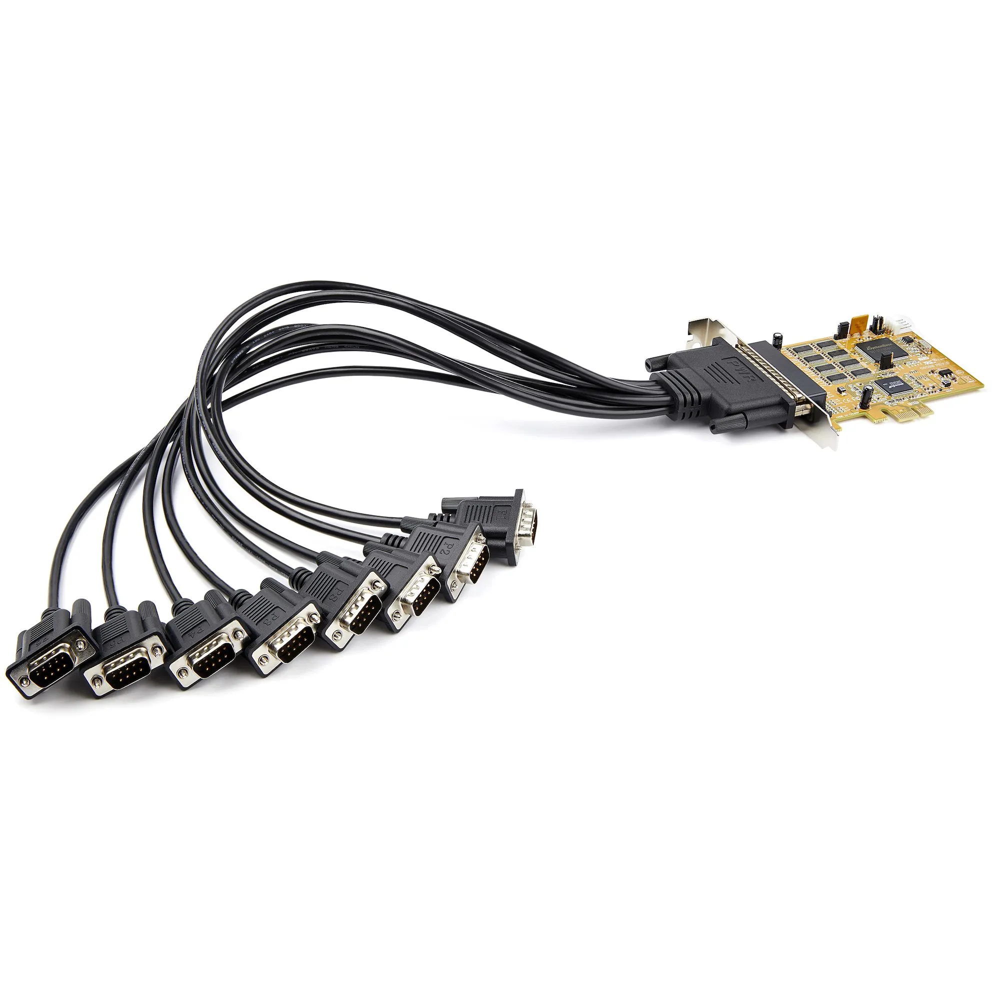 STARTECH.COM 8 Port PCI Express RS232 Serial Adapter Card - PCIe to Serial DB9 RS232 Controller Card - 16C1050 UART - 15kV ESD