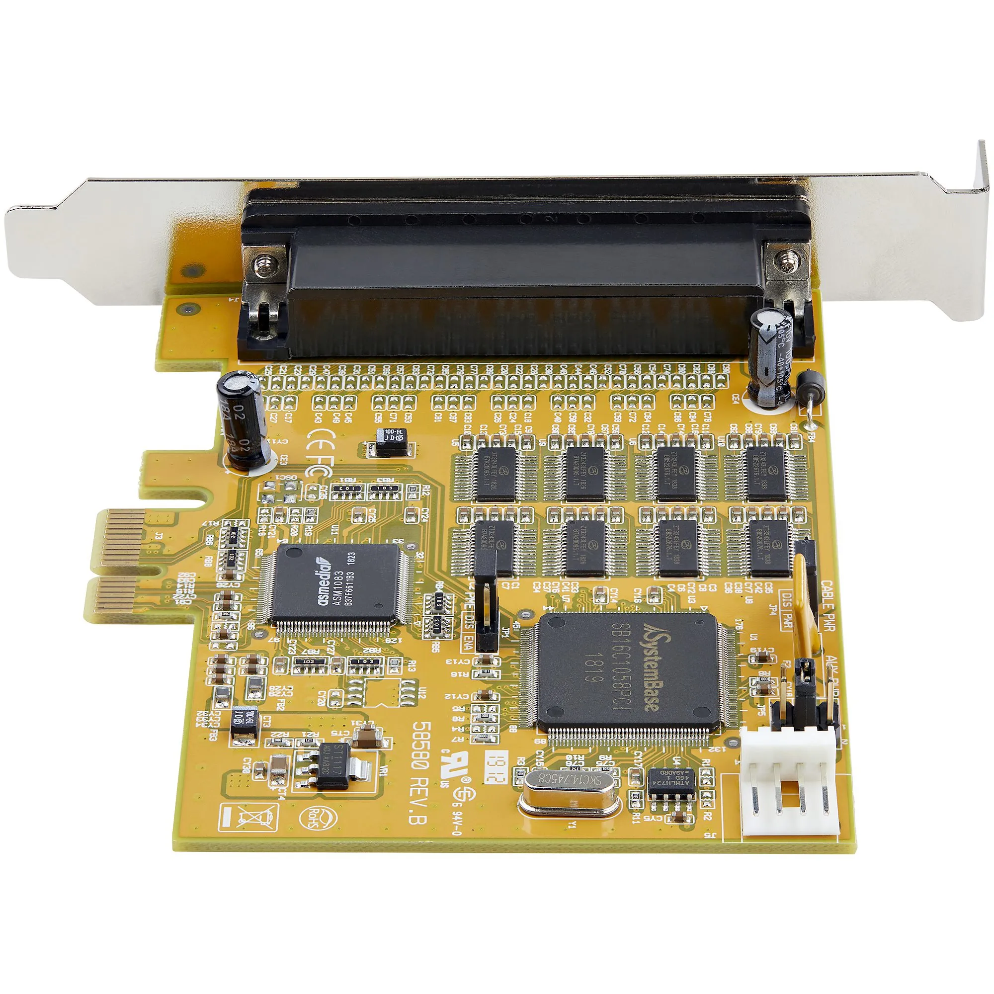 STARTECH.COM 8 Port PCI Express RS232 Serial Adapter Card - PCIe to Serial DB9 RS232 Controller Card - 16C1050 UART - 15kV ESD