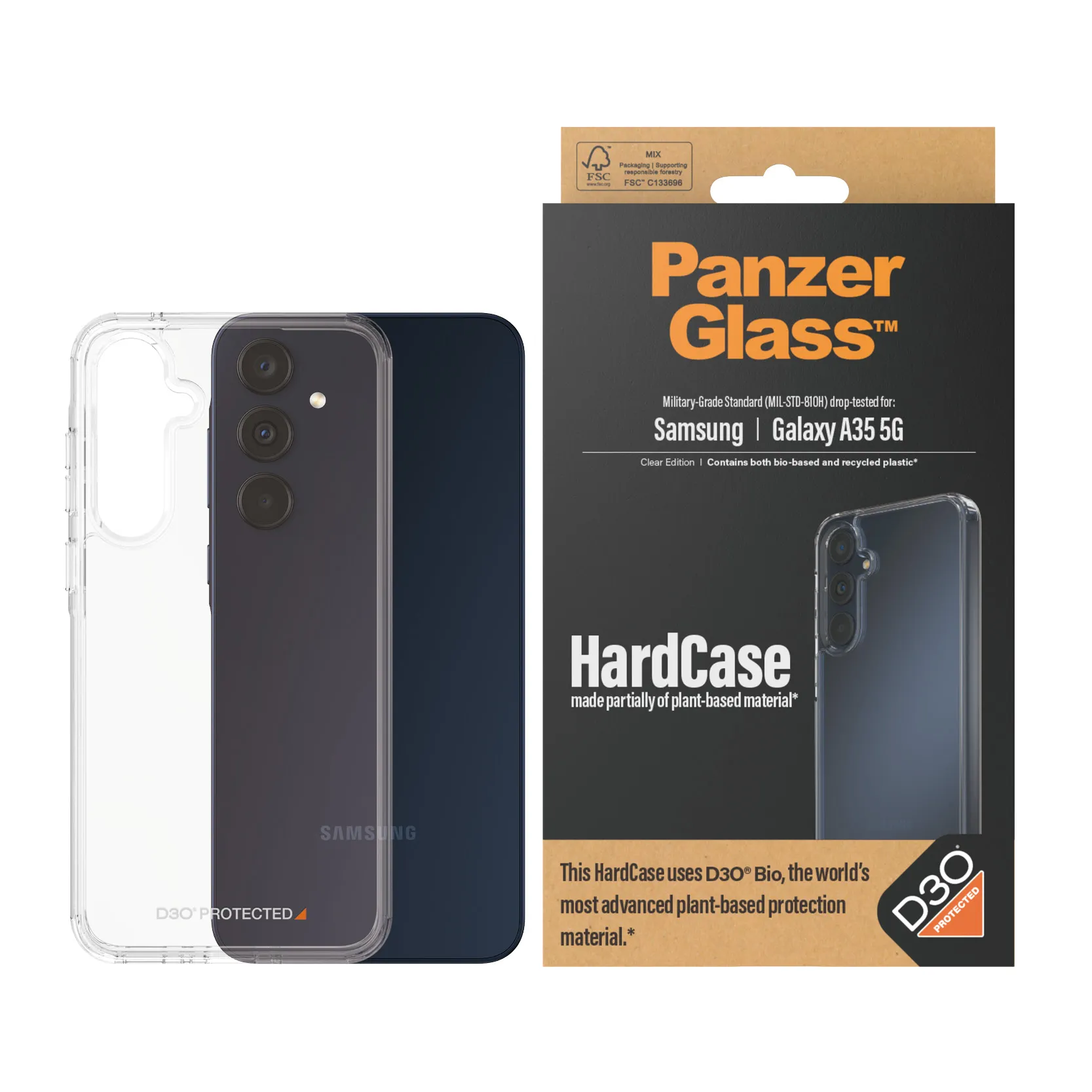 PanzerGlass Galaxy A35 5G HardCase D3O -suojakuori, L&auml;pin&auml;kyv&auml;