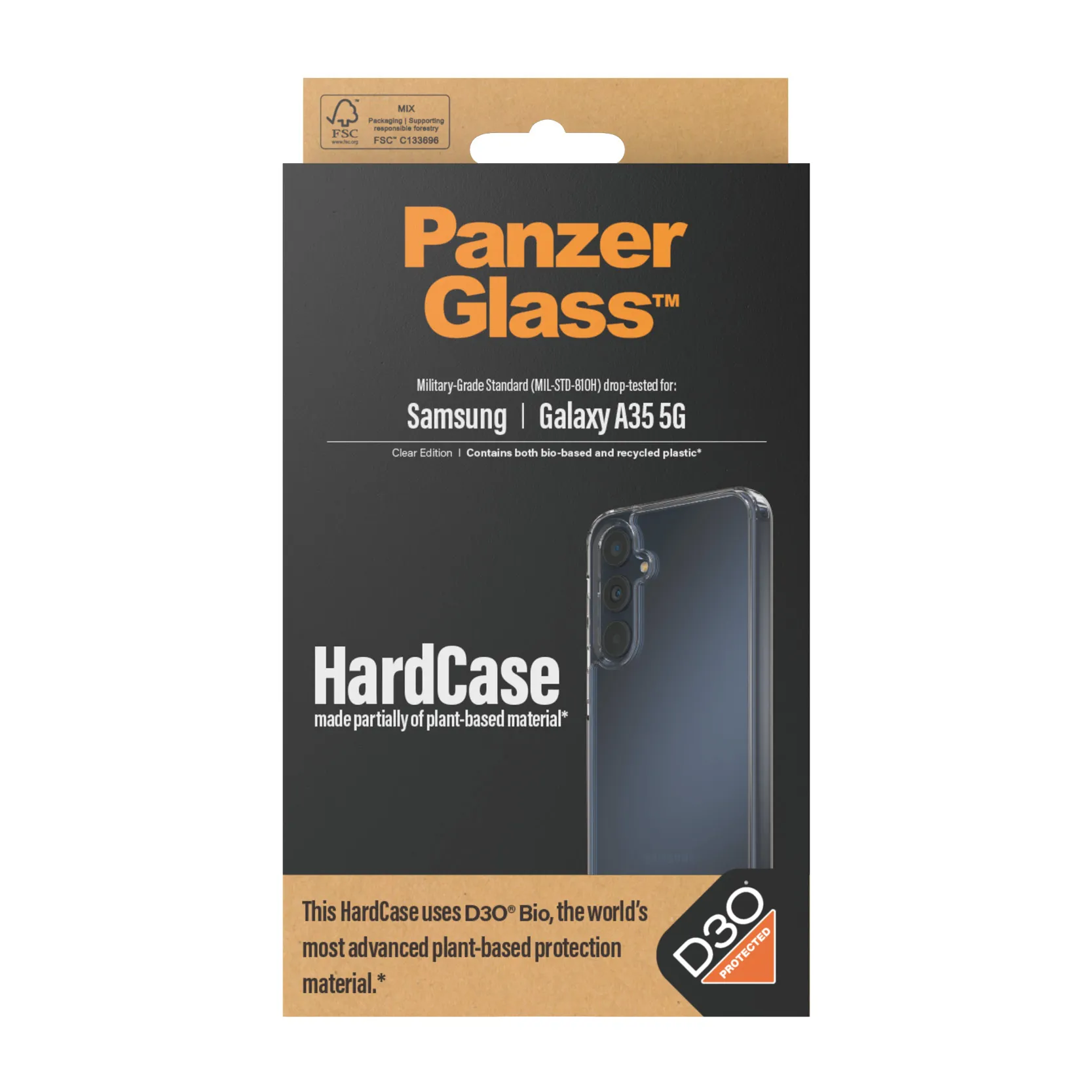 PanzerGlass Galaxy A35 5G HardCase D3O -suojakuori, L&auml;pin&auml;kyv&auml;