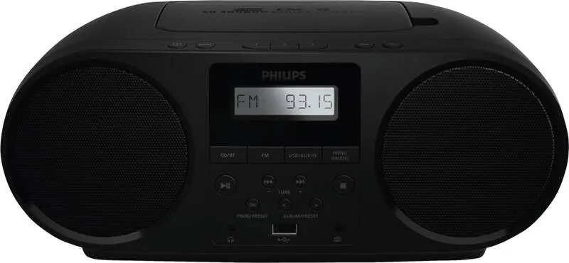 Philips TAZ5000/10 Portable CD Player with FM Radio, Bluetooth, and USB, Black