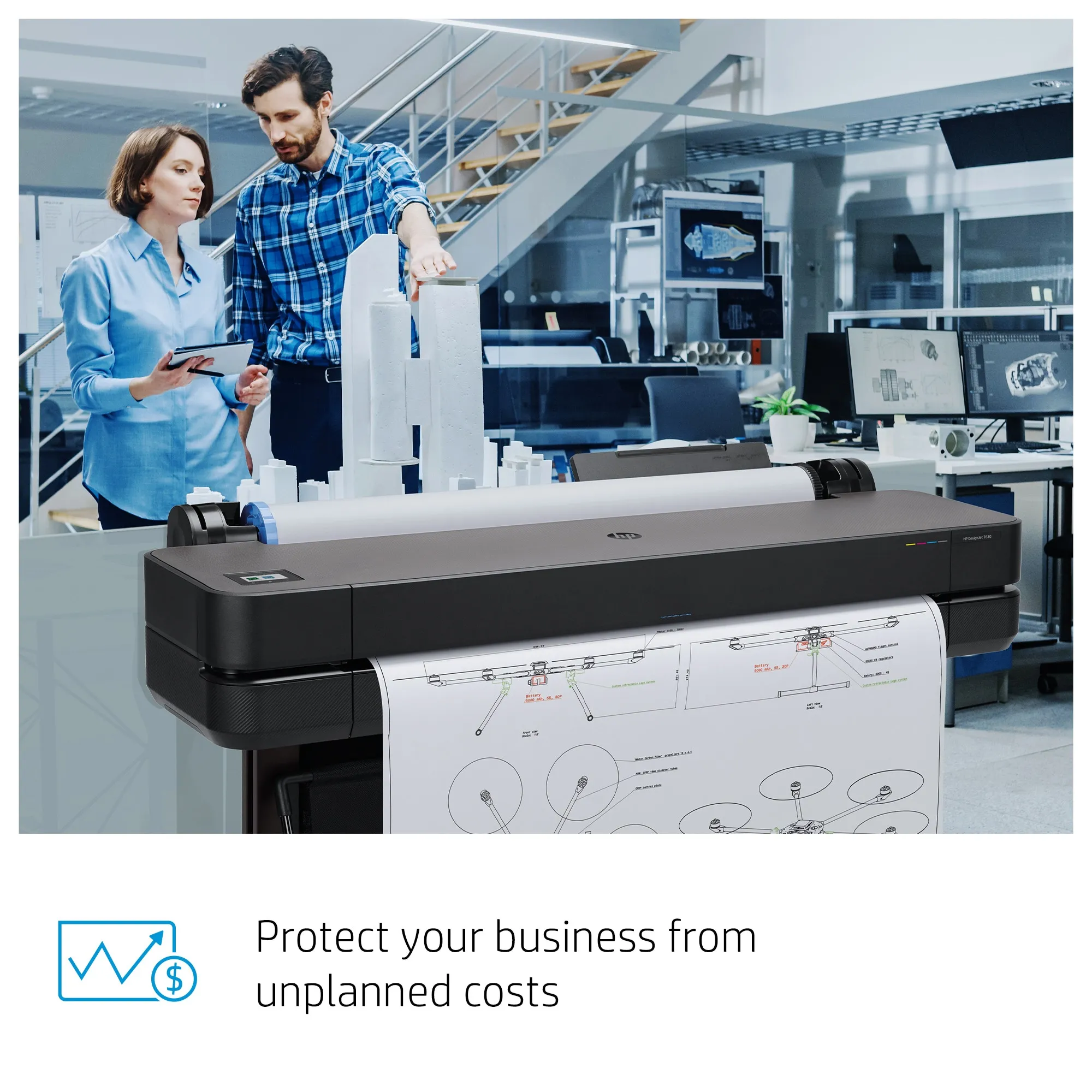 HP DesignJet T1700dr 44-in PostScript Pr