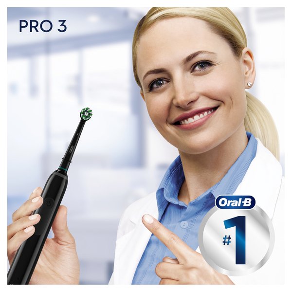 Oral-B PRO3 3900DUO - s&auml;hk&ouml;hammasharja, Musta, Ruusu