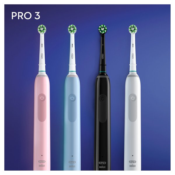 Oral-B PRO3 3900DUO - s&auml;hk&ouml;hammasharja, Musta, Ruusu