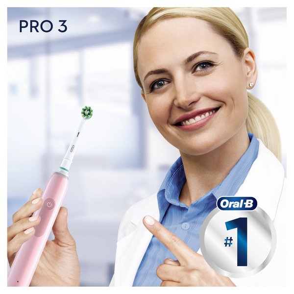 Oral-B PRO3 3900DUO - s&auml;hk&ouml;hammasharja, Musta, Ruusu